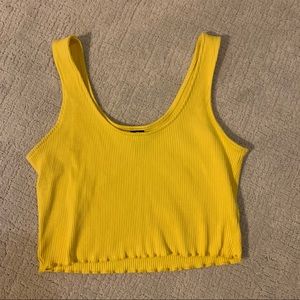 yellow croped tank top